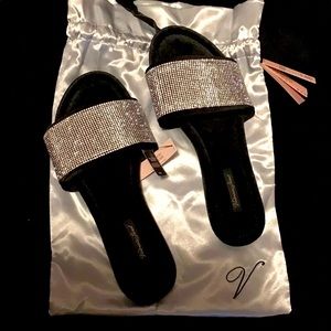 Victoria’s Secret rhinestone embellished slides